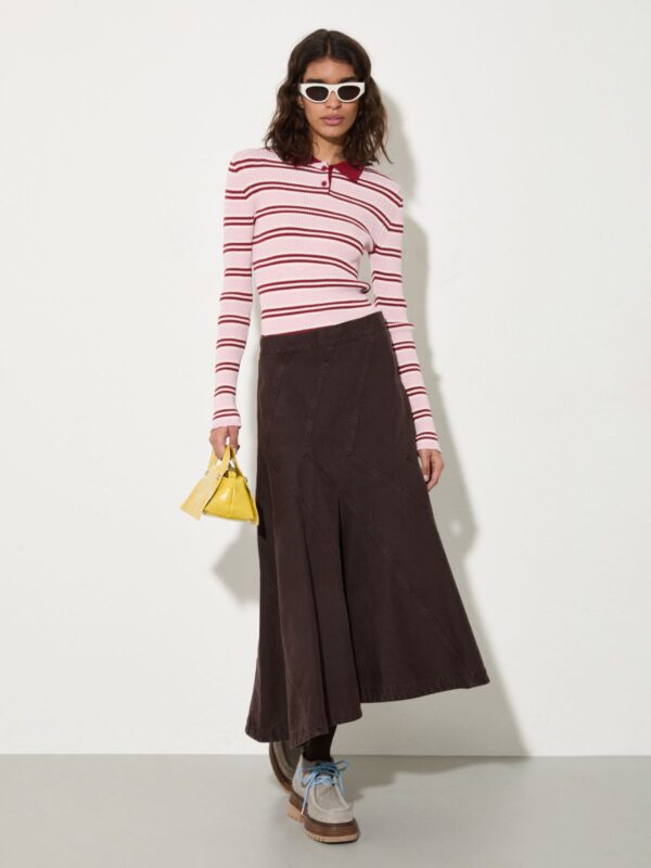 Flared cotton-drill midi skirt 8 Flared cotton-drill midi skirt - Slika 4