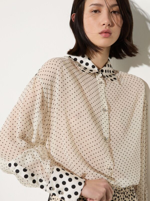 Polka-dot silk-georgette shirt 8 Polka-dot silk-georgette shirt - Slika 3