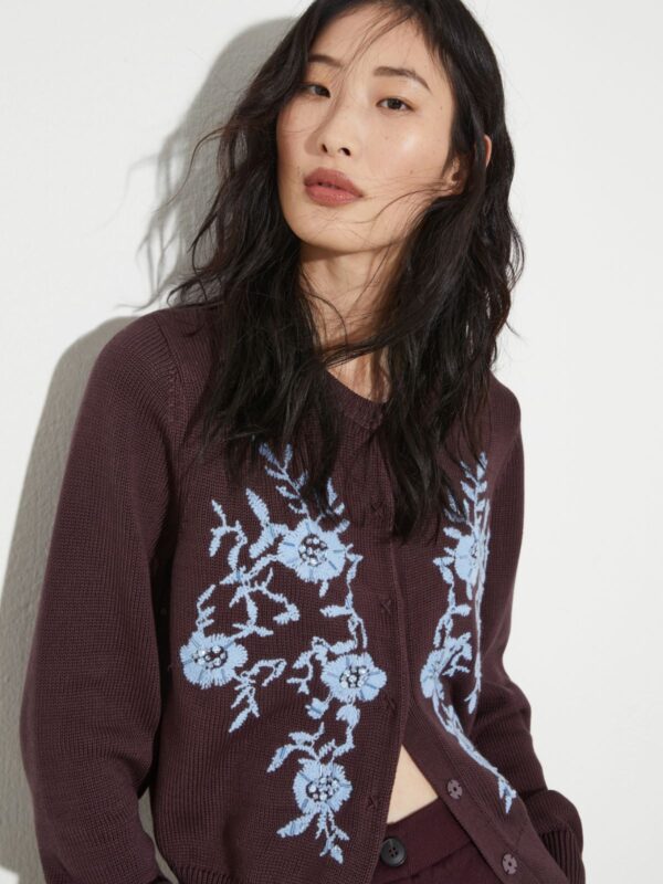 Floral-embroidered cardigan - Slika 3