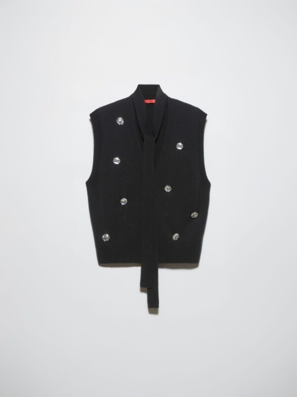 Rhinestone-embellished knit gilet 9 Rhinestone-embellished knit gilet - Slika 5