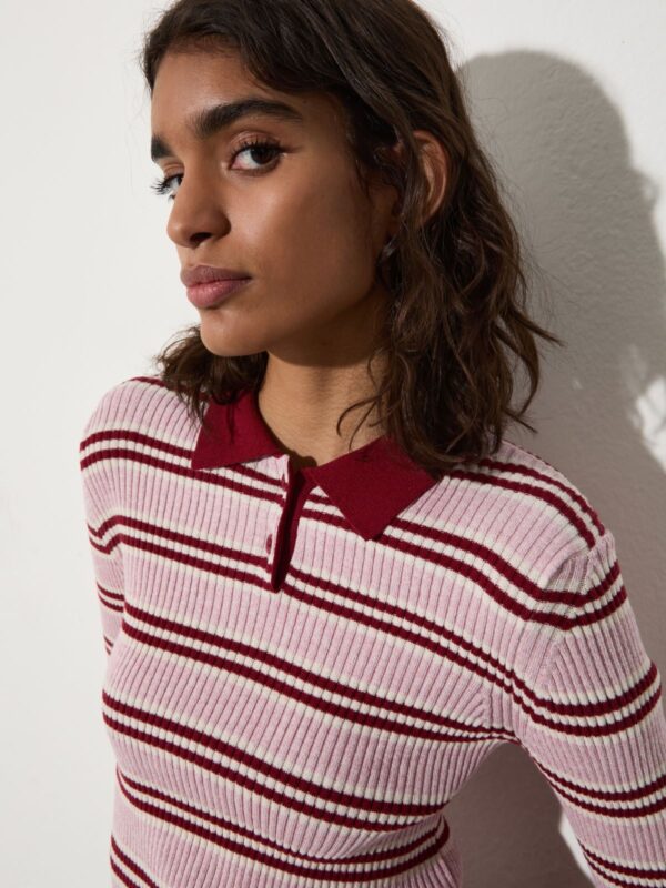 Striped polo-neck jumper - Slika 3