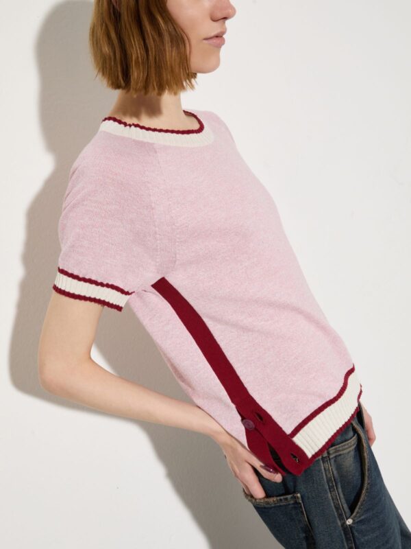 Mouliné-knit T-shirt - Slika 3