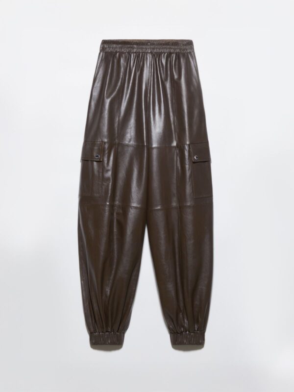 Glossy leather cargo trousers - Slika 5