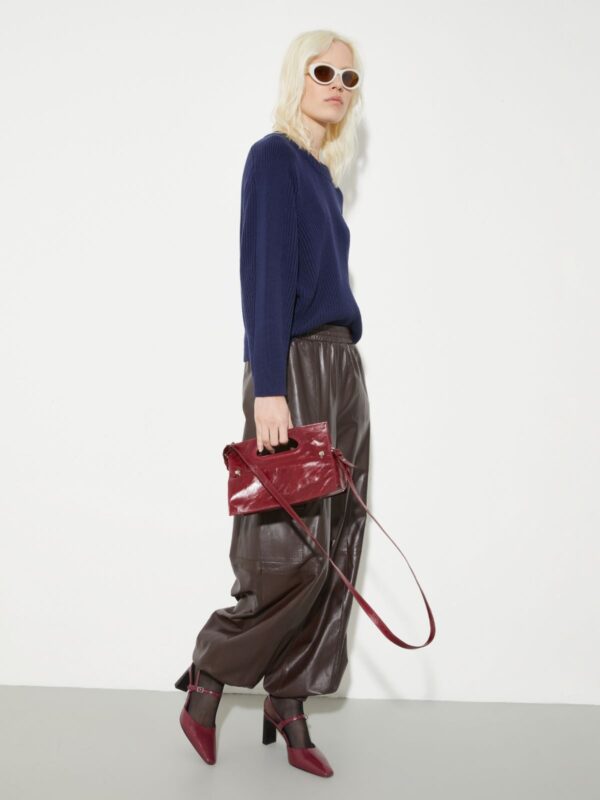 Glossy leather cargo trousers - Slika 4