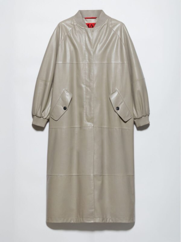 Glossy leather duster coat - Slika 5