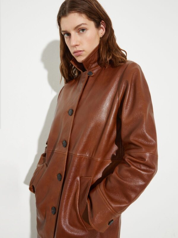 Shiny leather coat 7 Shiny leather coat - Slika 3