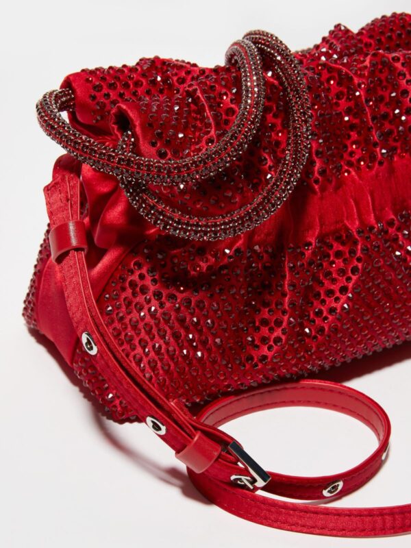 Rhinestone-embellished satin bag - Slika 3