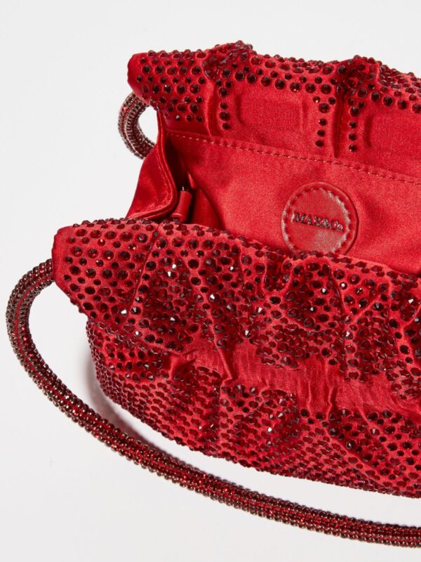 Rhinestone-embellished satin bag - Slika 4