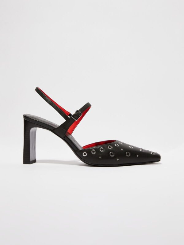 Eyelet-embellished leather pumps - Slika 2