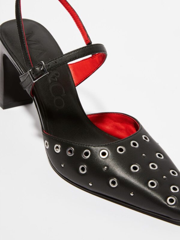 Eyelet-embellished leather pumps - Slika 4