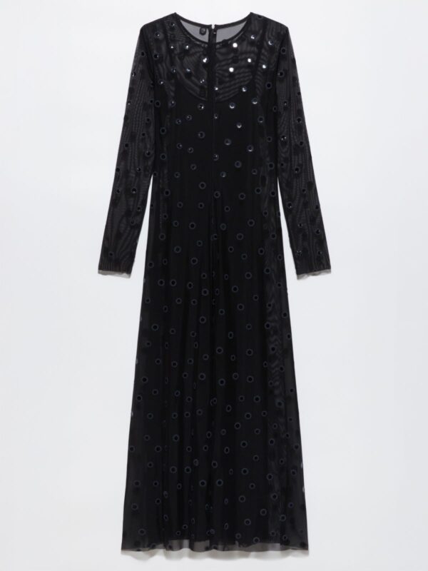 Polka-dot tulle-jersey dress - Slika 5