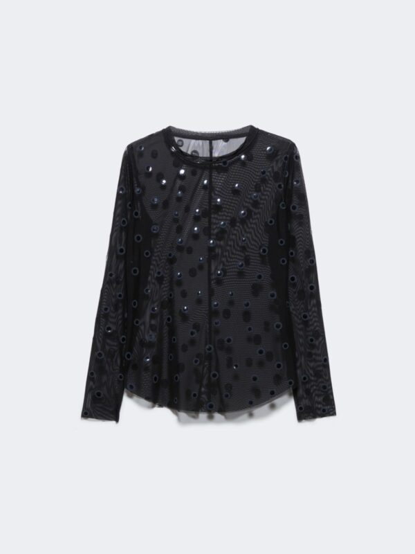 Polka-dot tulle-jersey T-shirt 10 Polka-dot tulle-jersey T-shirt - Slika 5