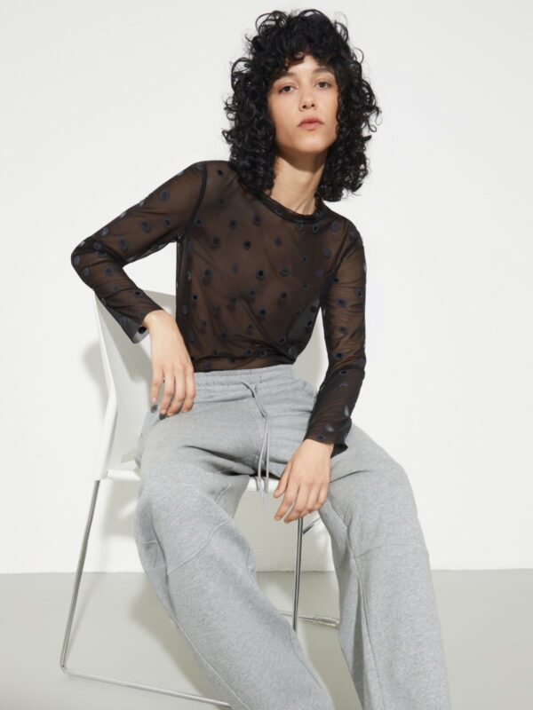 Polka-dot tulle-jersey T-shirt 7 Polka-dot tulle-jersey T-shirt - Slika 2