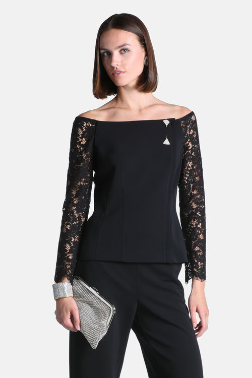 Luisa Spagnoli – Bluza sa čipkanim rukavima